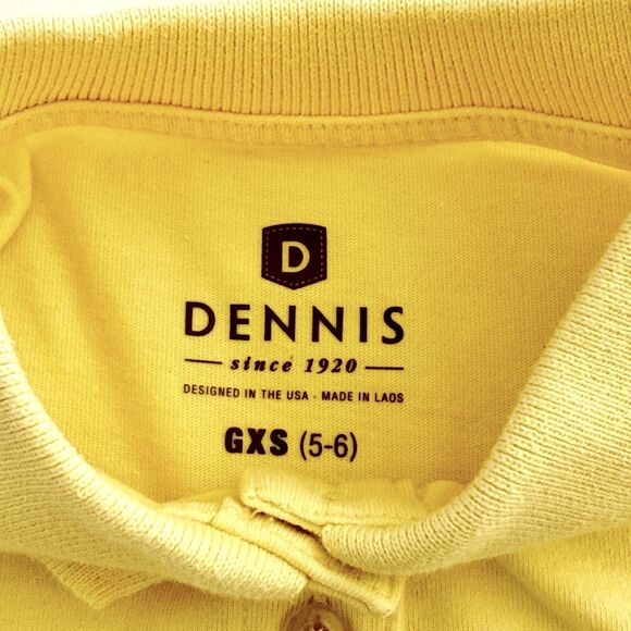 DENNIS UNIFORM Polo Shirt Girls Size 5-6 XS GXS Short Sleeve Yellow School - Picture 2 of 5